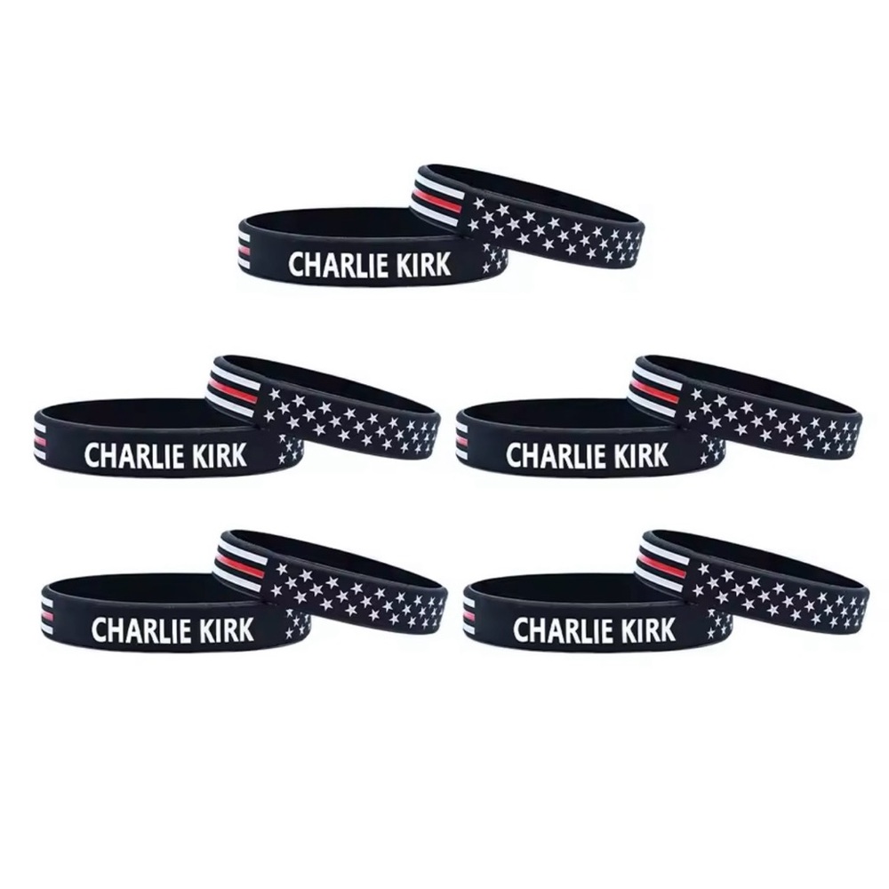 Charlie Kirk Rubber Bracelets Silicone Wristbands Bracelets - 10 pack NWT - Picture 2 of 3